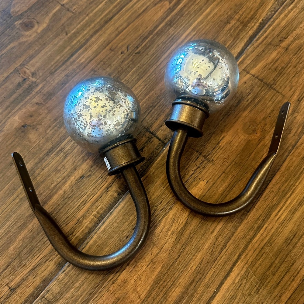 Mercury Glass Curtain Tie-Backs